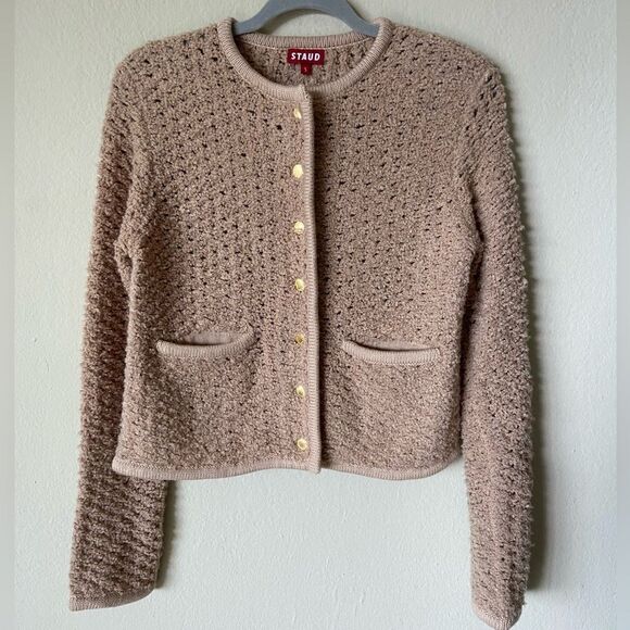 Staud Lisson Cream Jacket Camel Merino Wool Size S - Picture 8 of 12
